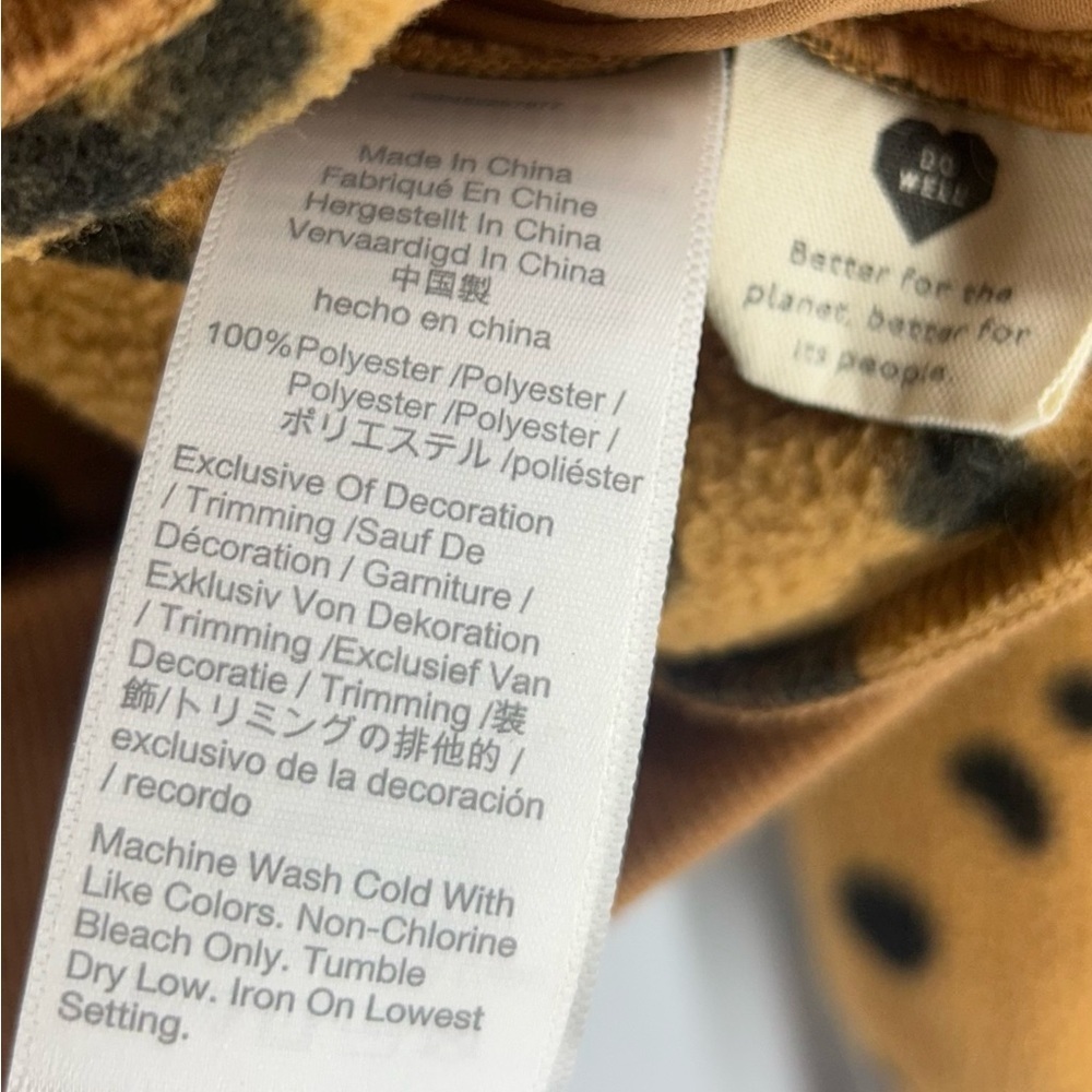 Madewell Better Fleece Womens Half Zip Sweatshirt Long Sleeve Cheetah Print Sz S - Picture 11 of 11